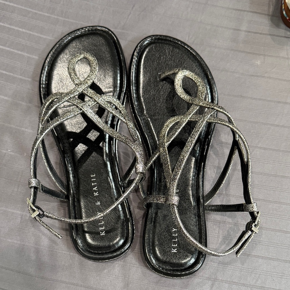 Kelly & Katie Silver Strappy Sandals